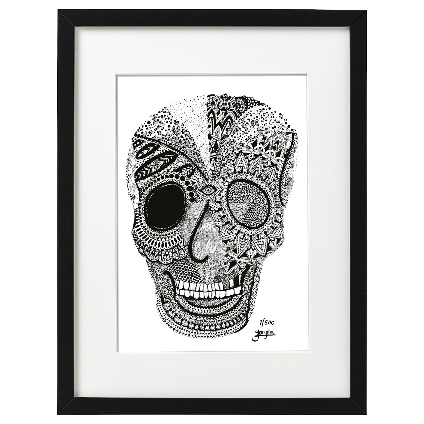 Hand drawn fine art print by uk artist and illustrator Jenniemyma. Black and white ink on paper, originally hand drawn using pen and pencil on paper. Armour Skull art motivational and inspiring wall art, limited edition and open editions available, hand signed and numbered depending on size of print.