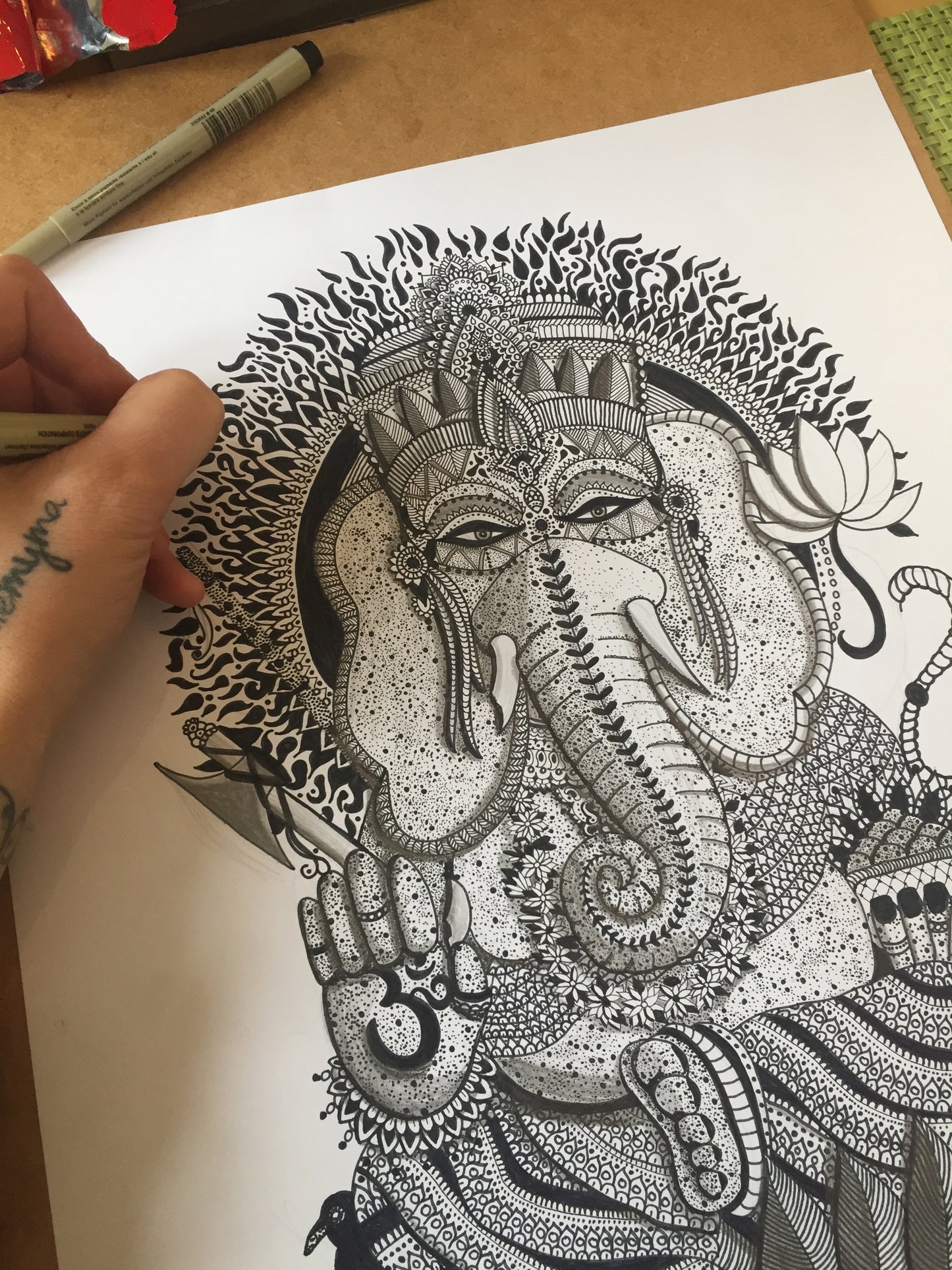 GANESH JI la Deidad Motivacional Lámina artística