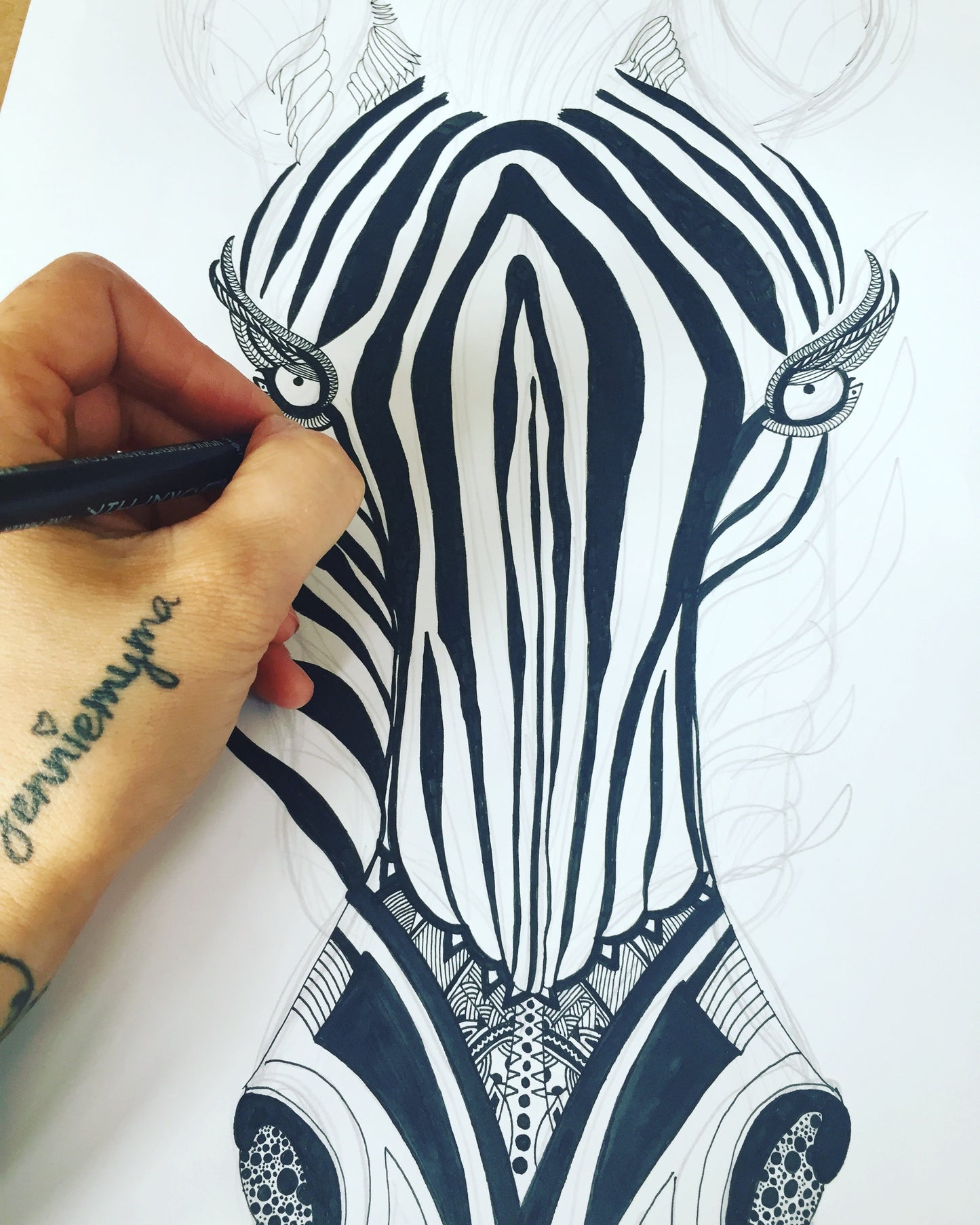 QUAGGA la cebra motivacional Lámina artística 