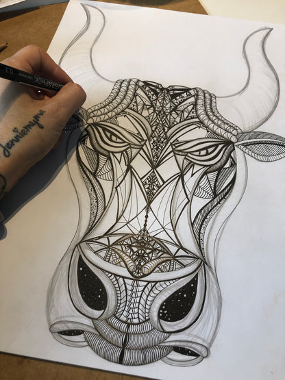 TAURO el signo de la estrella del toro Lámina artística 