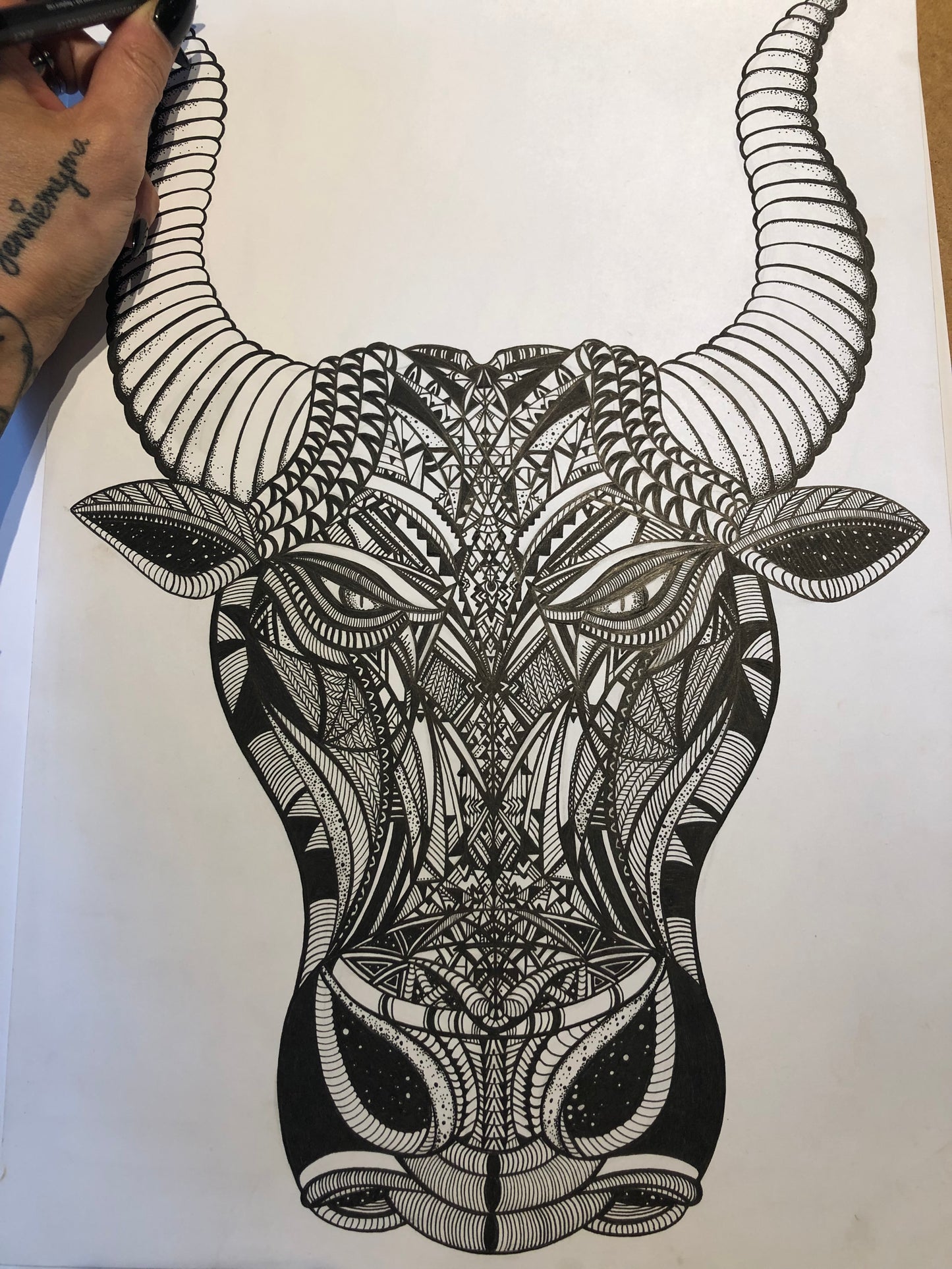 TAURO el signo de la estrella del toro Lámina artística 