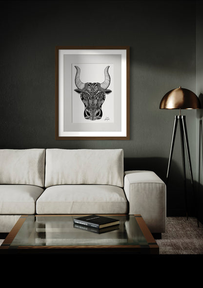 TAURO el signo de la estrella del toro Lámina artística 